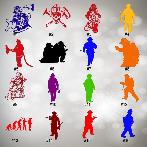 5-6" FIREFIGHTER VINYL CAR DECAL - Picture 1 of 9